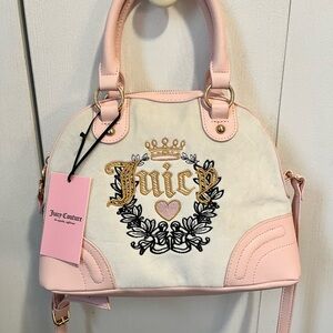 Juicy Couture Pink & White Heritage Satchel